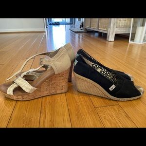 2 pairs of TOMS heels